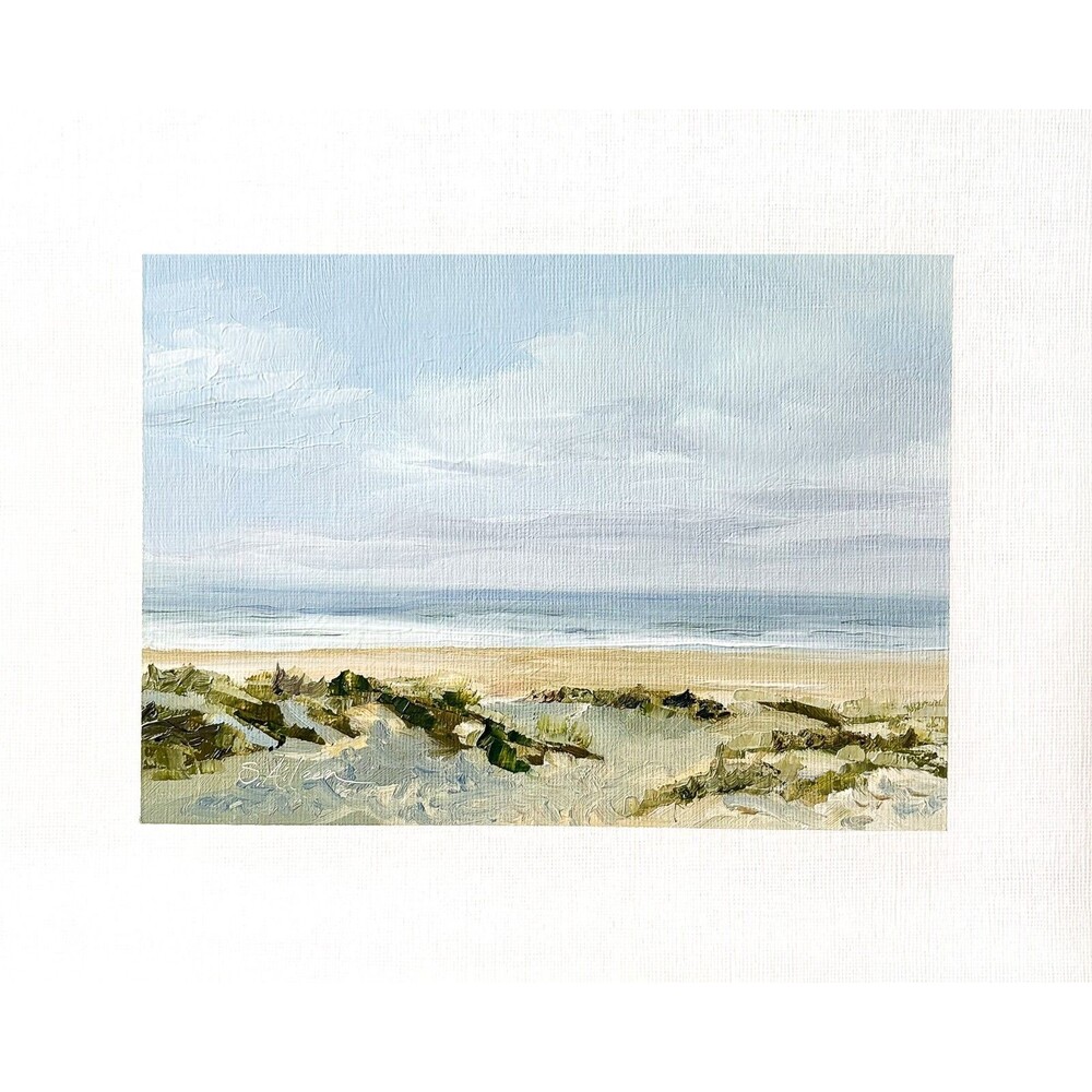 8x10 Original Oil Landscape Painting Seascape Sandy Beach Ocean Coastal Signed